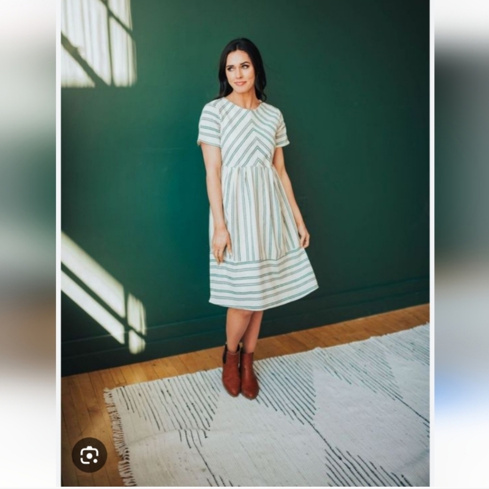 Ces Femme Gray and White Raglan Midi Dress